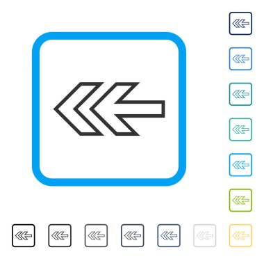 Yön sol vektör simge çerçeveli