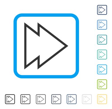 Yön sağ vektör simge çerçeveli