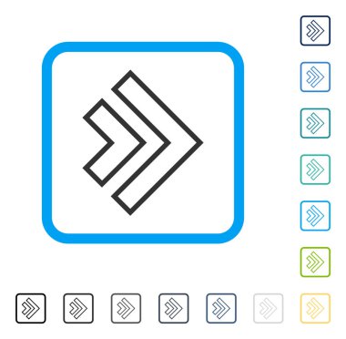 Yön sağ vektör simge çerçeveli