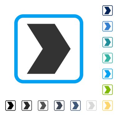 Yön sağ vektör simge çerçeveli