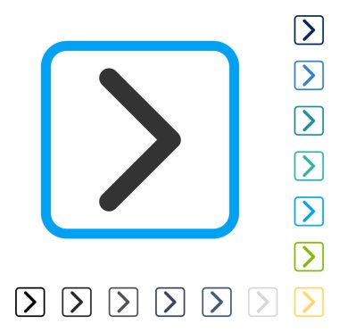 Yön sağ vektör simge çerçeveli