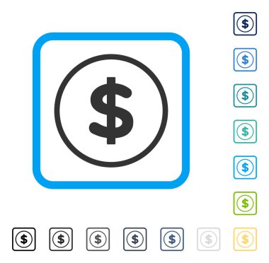 Doları vektör simge çerçeveli