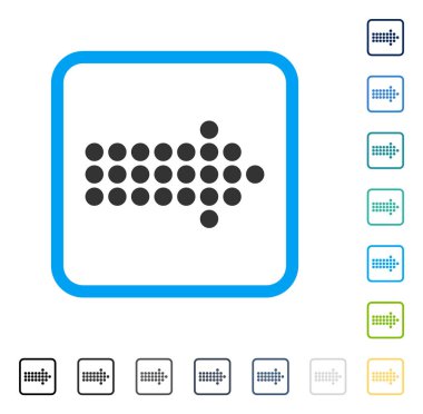 Noktalı ok sağ vektör simge çerçeveli
