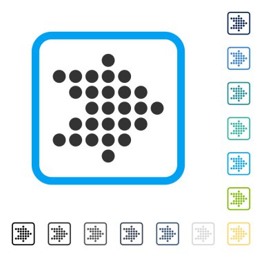 Noktalı ok sağ vektör simge çerçeveli