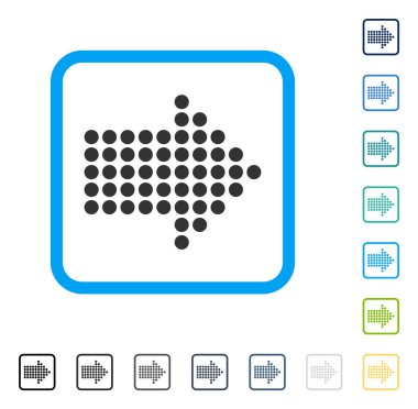 Noktalı ok sağ vektör simge çerçeveli