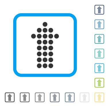 Noktalı ok yukarı çerçeveli vektör simgesi