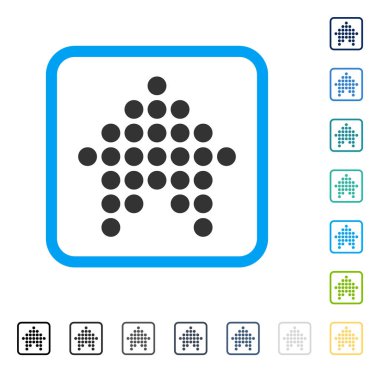 Noktalı ok yukarı çerçeveli vektör simgesi