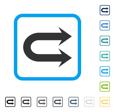 Vektör simge çift sağ ok çerçeveli