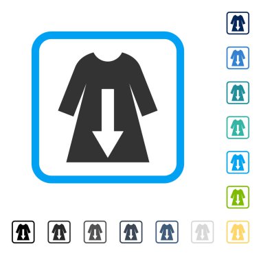 Kadın elbise çerçeveli vektör simge indir