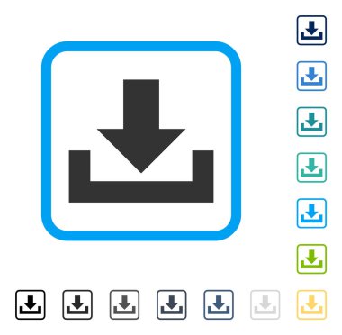 Yüklemeler vektör simge çerçeveli
