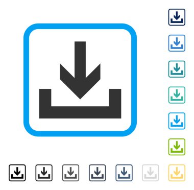 Yüklemeler vektör simge çerçeveli