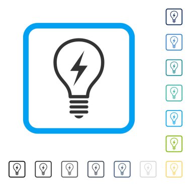 Elektrikli ampul vektör simge çerçeveli