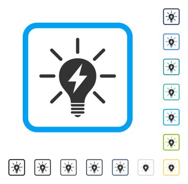 Elektrik ampulü vektör simge çerçeveli