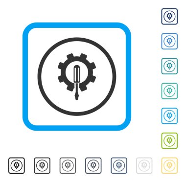 Mühendislik çerçeveli vektör simgesi