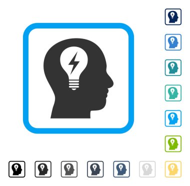 Kafası ampul vektör simge çerçeveli