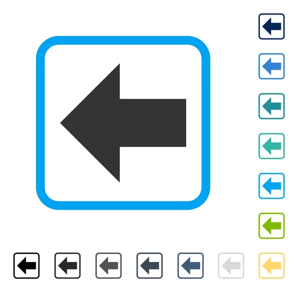 Flecha izquierda enmarcado icono del vector — Vector de stock