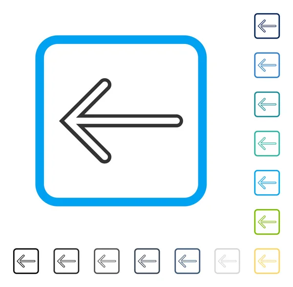 Flecha izquierda enmarcado icono del vector — Archivo Imágenes Vectoriales