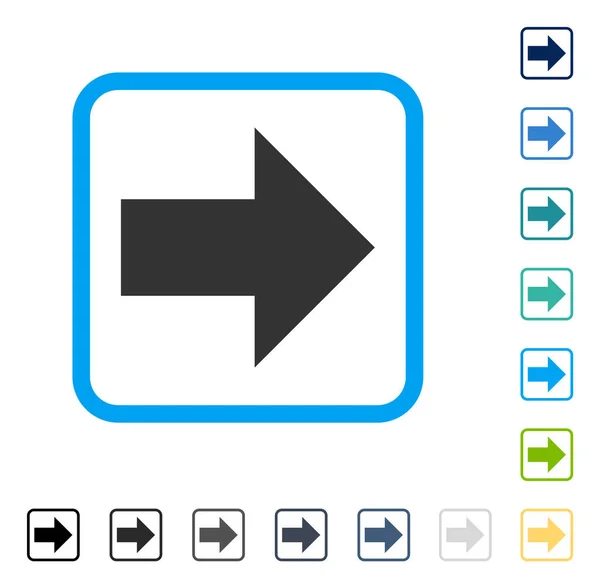 Flecha derecha enmarcado icono del vector — Archivo Imágenes Vectoriales