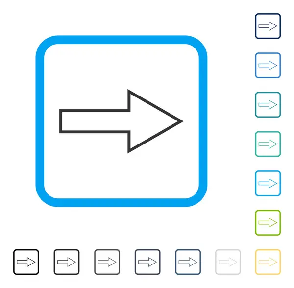 Flecha derecha enmarcado icono del vector — Vector de stock