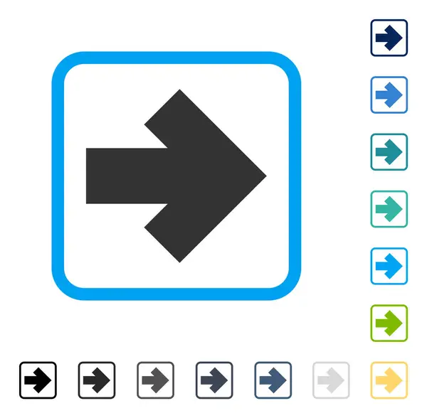 Flecha derecha enmarcado icono del vector — Archivo Imágenes Vectoriales