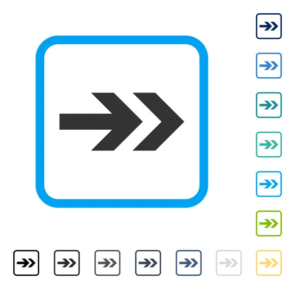 Flecha derecha enmarcado icono del vector — Archivo Imágenes Vectoriales