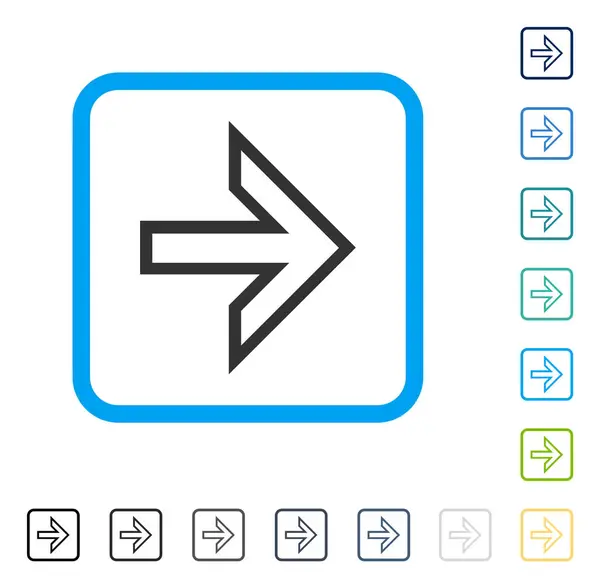 Flecha derecha enmarcado icono del vector — Archivo Imágenes Vectoriales