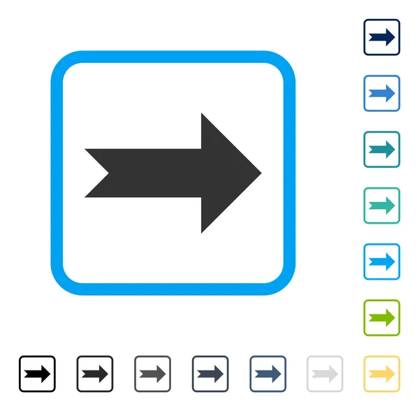 Flecha derecha enmarcado icono del vector — Archivo Imágenes Vectoriales