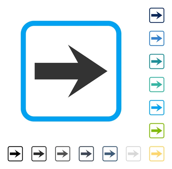 Flecha derecha enmarcado icono del vector — Archivo Imágenes Vectoriales