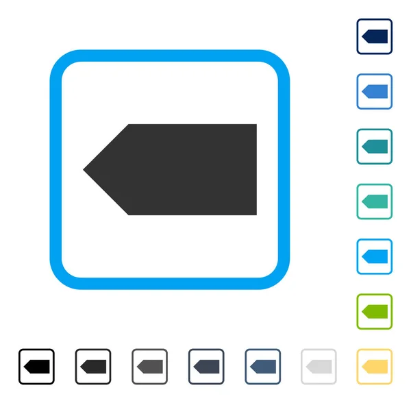 Dirección Icono de Vector Enmarcado Izquierdo — Vector de stock