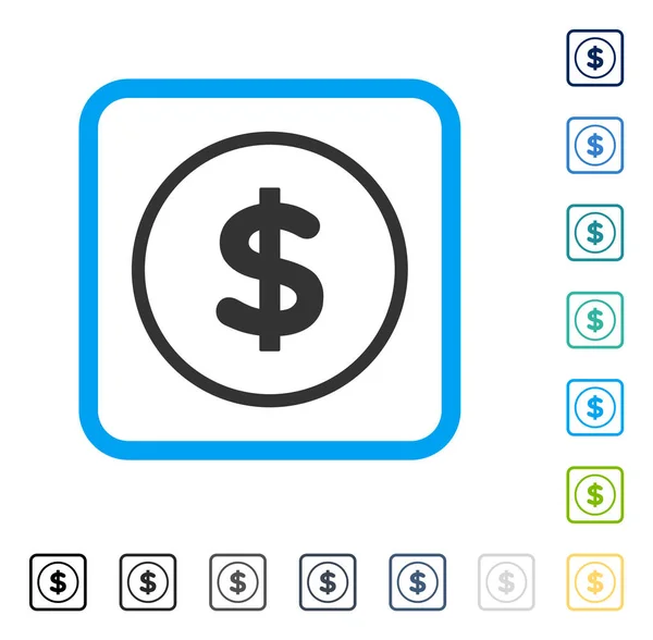 Icône vectorielle à cadre dollar — Image vectorielle