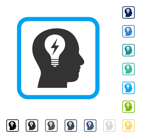 Icône vectorielle encadrée par ampoule de tête — Image vectorielle
