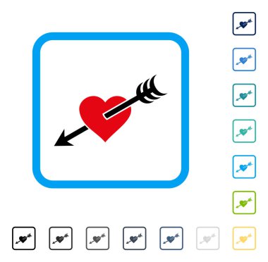 Ok kalp vektör simge çerçeveli