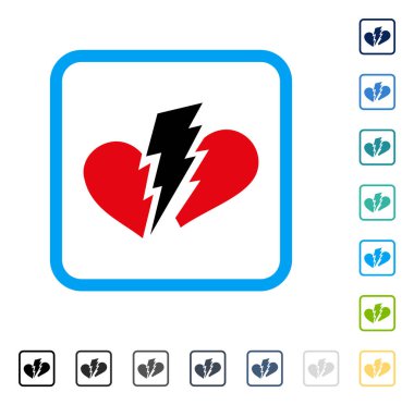 Kırık kalp çerçeveli vektör simgesi