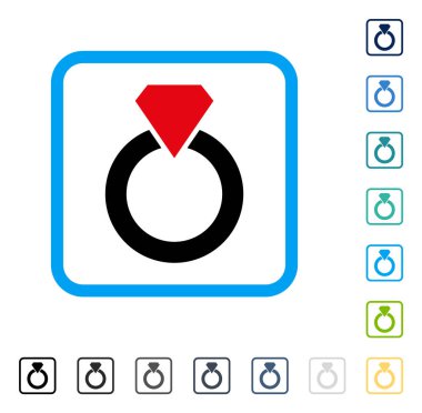 Elmas yüzük vektör simge çerçeveli