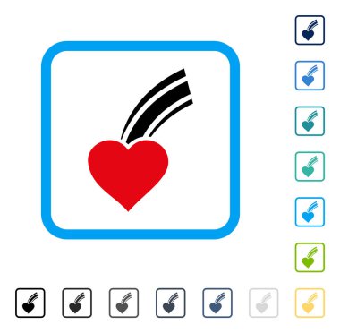 Düşen kalp vektör simge çerçeveli