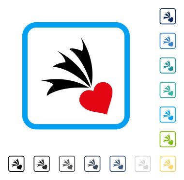 Düşen kalp vektör simge çerçeveli