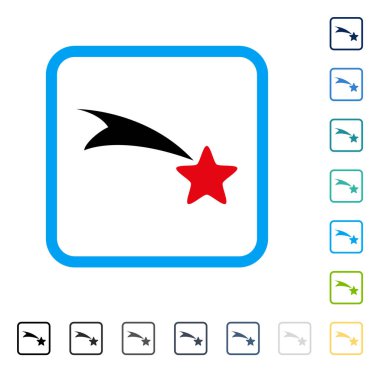 Düşen yıldız vektör simge çerçeveli