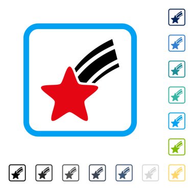 Düşen yıldız vektör simge çerçeveli