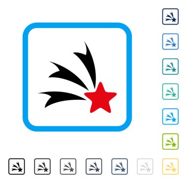 Düşen yıldız vektör simge çerçeveli