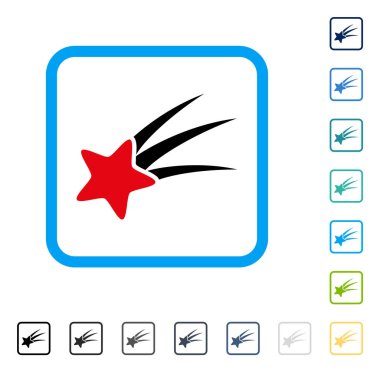 Düşen yıldız vektör simge çerçeveli