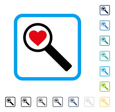 Aşk vektör simge çerçeveli bulmak