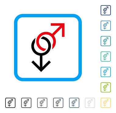 Eşcinsel aşk simge vektör simge çerçeveli