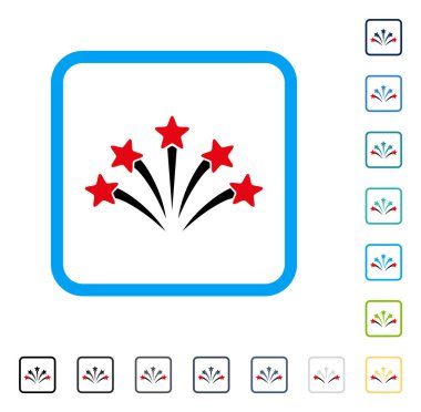 Havai fişek patlama çerçeveli vektör simgesi