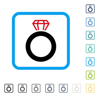 Mücevher yüzük vektör simge çerçeveli