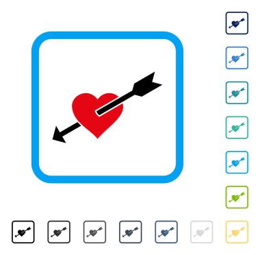 Vektör simgesi kalp ok çerçeveli