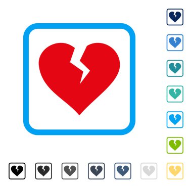 Kalp Break çerçeveli vektör simgesi