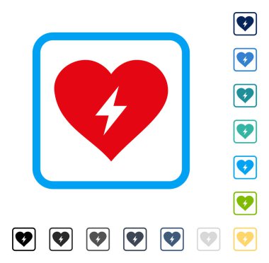 Vektör simgesi kalp güç çerçeveli