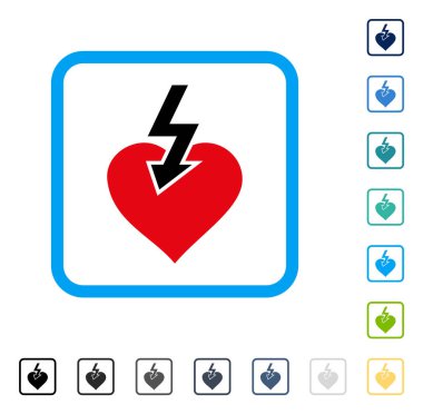 Kalp şok Strike vektör simge çerçeveli