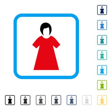 Bayan şekil vektör simge çerçeveli