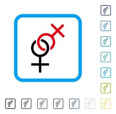 Lezbiyen aşk simge vektör simge çerçeveli